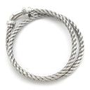 フレッド FRED フォース10 LM シルバー×ホワイトゴールド K18WG ステンレスケーブル ダイヤモンド ブレスレット Au750 18K×SS ダイヤ 2連 二重 ワイヤー ケーブル