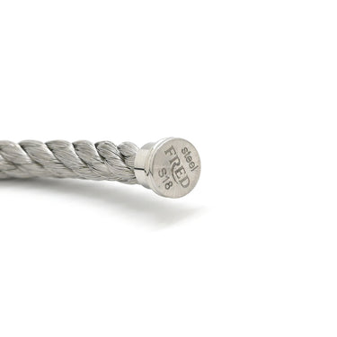 フレッド FRED フォース10 LM シルバー×ホワイトゴールド K18WG ステンレスケーブル ダイヤモンド ブレスレット Au750 18K×SS ダイヤ 2連 二重 ワイヤー ケーブル