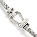 フレッド FRED フォース10 LM シルバー×ホワイトゴールド K18WG ステンレスケーブル ダイヤモンド ブレスレット Au750 18K×SS ダイヤ 2連 二重 ワイヤー ケーブル