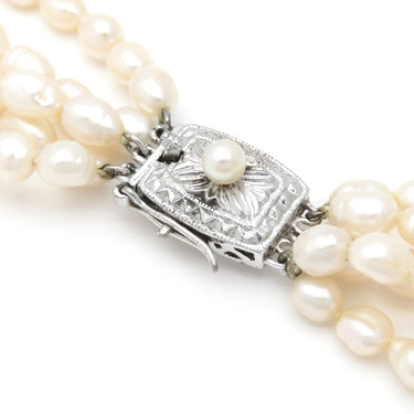 TASAKI TASAKI 淡水パールネックレス 5連 パールホワイト×シルバー シルバー パール ネックレス シルバー