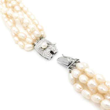 TASAKI TASAKI 淡水パールネックレス 5連 パールホワイト×シルバー シルバー パール ネックレス シルバー