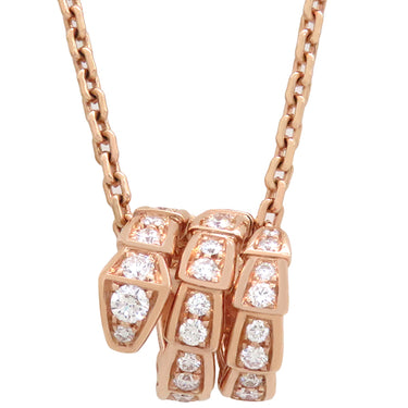 ブルガリ BVLGARI セルペンティ ヴァイパー ピンクゴールド K18PG ダイヤモンド ネックレス ペンダント 18K 750 18金