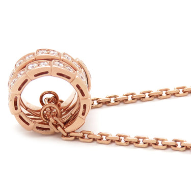 ブルガリ BVLGARI セルペンティ ヴァイパー ピンクゴールド K18PG ダイヤモンド ネックレス ペンダント 18K 750 18金