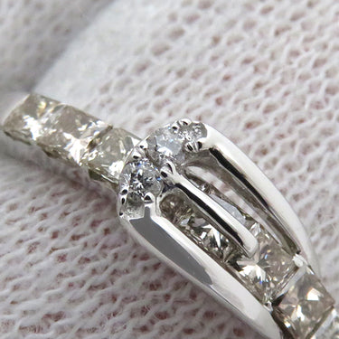 ノンブランド NON BRAND ベルトモチーフ ダイヤリング ホワイトゴールド K18WG ダイヤモンド リング 指輪 750 11号