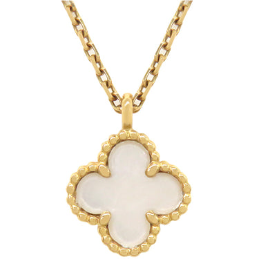 ヴァンクリーフアーペル Van Cleef & Arpels スウィート アルハンブラ ペンダント VCARF69100 パールホワイトXイエローゴールド K18YG マザーオブパール ネックレス 白 Au750 18K