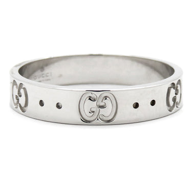 グッチ GUCCI アイコン スリム 660070 ホワイトゴールド K18WG #18 リング 指輪 Au750 18K ホワイトゴールド 17号
