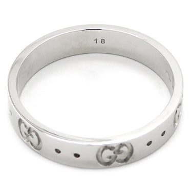 グッチ GUCCI アイコン スリム 660070 ホワイトゴールド K18WG #18 リング 指輪 Au750 18K ホワイトゴールド 17号
