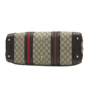 グッチ GUCCI GG ボストンバッグ 131176 ベージュ×ダークブラウン GGスプリームキャンバス ボストンバッグ シルバー金具 茶 シェリーライン ガンメタル金具