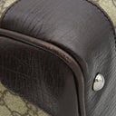 グッチ GUCCI GG ボストンバッグ 131176 ベージュ×ダークブラウン GGスプリームキャンバス ボストンバッグ シルバー金具 茶 シェリーライン ガンメタル金具