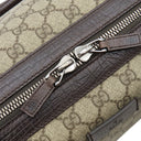 グッチ GUCCI GG ボストンバッグ 131176 ベージュ×ダークブラウン GGスプリームキャンバス ボストンバッグ シルバー金具 茶 シェリーライン ガンメタル金具