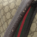 グッチ GUCCI GG ボストンバッグ 131176 ベージュ×ダークブラウン GGスプリームキャンバス ボストンバッグ シルバー金具 茶 シェリーライン ガンメタル金具