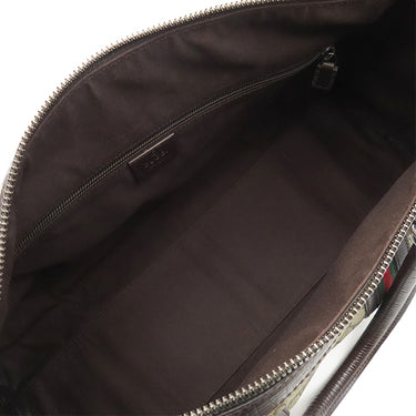 グッチ GUCCI GG ボストンバッグ 131176 ベージュ×ダークブラウン GGスプリームキャンバス ボストンバッグ シルバー金具 茶 シェリーライン ガンメタル金具