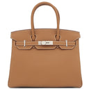 エルメス HERMES バーキン30 ゴールド トゴ ハンドバッグ シルバー金具 茶 新品 未使用 新刻印