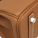 エルメス HERMES バーキン30 ゴールド トゴ ハンドバッグ シルバー金具 茶 新品 未使用 新刻印