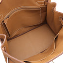 エルメス HERMES バーキン30 ゴールド トゴ ハンドバッグ シルバー金具 茶 新品 未使用 新刻印