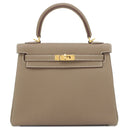 エルメス HERMES ケリー25 内縫い エトゥープ トゴ 2WAYバッグ ゴールド金具 新品 未使用 グレージュ ショルダー