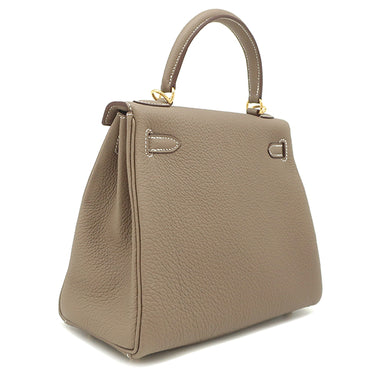 エルメス HERMES ケリー25 内縫い エトゥープ トゴ 2WAYバッグ ゴールド金具 新品 未使用 グレージュ ショルダー