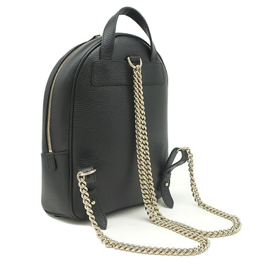 グッチ GUCCI インターロッキングG ソーホー 536192 ブラック レザー リュック・デイパック ゴールド金具 黒  チェーン バックパック