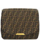 フェンディ FENDI ズッカ 8BT215 ブラウン×ダークブラウン レザー ナイロンジャガード ショルダーバッグ ゴールド金具 茶 ズッカ FF
