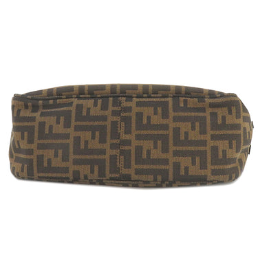 フェンディ FENDI ズッカ 8BT215 ブラウン×ダークブラウン レザー ナイロンジャガード ショルダーバッグ ゴールド金具 茶 ズッカ FF