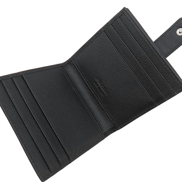 プラダ PRADA メタルロゴ 2MC063 NERO サフィアーノレザー 二つ折り財布 シルバー金具 黒 SAFFIANO BICOLO コンパクトウォレット