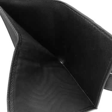 プラダ PRADA メタルロゴ 2MC063 NERO サフィアーノレザー 二つ折り財布 シルバー金具 黒 SAFFIANO BICOLO コンパクトウォレット