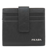 プラダ PRADA メタルロゴ 2MC063 NERO サフィアーノレザー 二つ折り財布 シルバー金具 黒 SAFFIANO BICOLO コンパクトウォレット