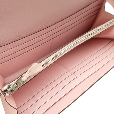 エルメス HERMES ケリーウォレット ギリーズ ロング ローズサクラ スイフト 長財布 シルバー金具