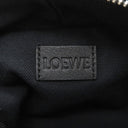 ロエベ LOEWE アナグラム ミニ カメラバッグ ブラック×グレー ジャガード カーフスキン ショルダーバッグ シルバー金具 黒