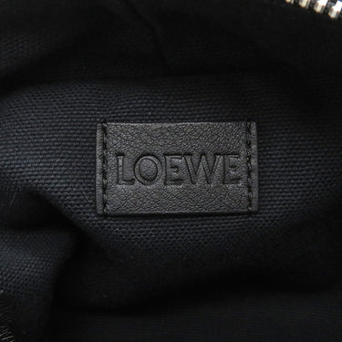 ロエベ LOEWE アナグラム ミニ カメラバッグ ブラック×グレー ジャガード カーフスキン ショルダーバッグ シルバー金具 黒