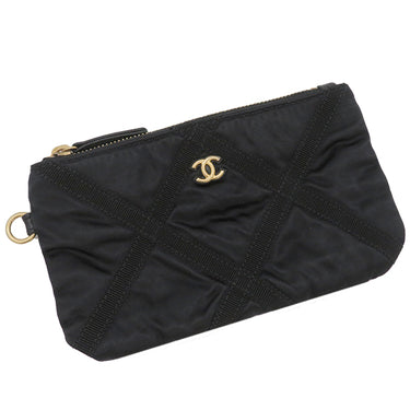 シャネル CHANEL マキシ ショッピング AS3152 ブラック ナイロン レザー グログラン 2WAYバッグ ゴールド金具 黒 チェーンショルダー
