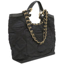 シャネル CHANEL マキシ ショッピング AS3152 ブラック ナイロン レザー グログラン 2WAYバッグ ゴールド金具 黒 チェーンショルダー