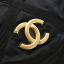 シャネル CHANEL マキシ ショッピング AS3152 ブラック ナイロン レザー グログラン 2WAYバッグ ゴールド金具 黒 チェーンショルダー