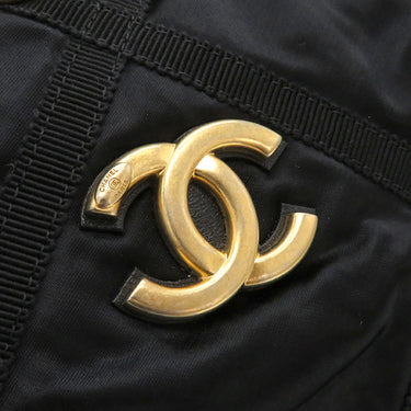 シャネル CHANEL マキシ ショッピング AS3152 ブラック ナイロン レザー グログラン 2WAYバッグ ゴールド金具 黒 チェーンショルダー