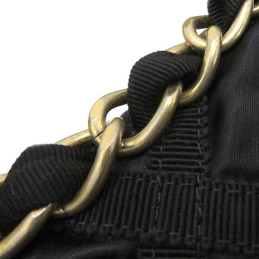 シャネル CHANEL マキシ ショッピング AS3152 ブラック ナイロン レザー グログラン 2WAYバッグ ゴールド金具 黒 チェーンショルダー