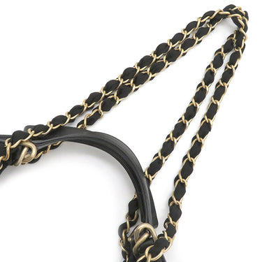 シャネル CHANEL マキシ ショッピング AS3152 ブラック ナイロン レザー グログラン 2WAYバッグ ゴールド金具 黒 チェーンショルダー