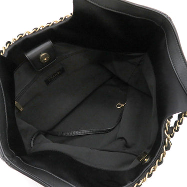 シャネル CHANEL マキシ ショッピング AS3152 ブラック ナイロン レザー グログラン 2WAYバッグ ゴールド金具 黒 チェーンショルダー