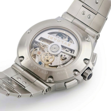 腕時計 ブルガリ BVLGARI ディアゴノ ヴェロチッシモ クロノグラフ DG41C3SSDCHTA DG41SCH 自動巻き メンズ ブルー