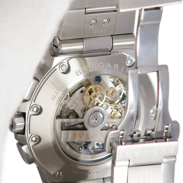 腕時計 ブルガリ BVLGARI ディアゴノ ヴェロチッシモ クロノグラフ DG41C3SSDCHTA DG41SCH 自動巻き メンズ ブルー