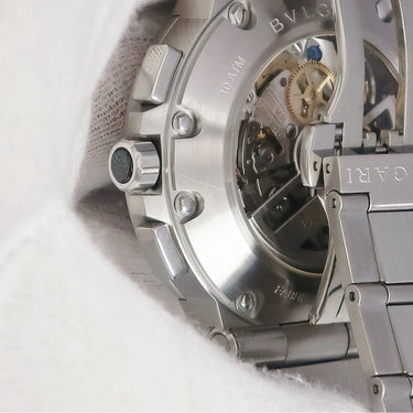 腕時計 ブルガリ BVLGARI ディアゴノ ヴェロチッシモ クロノグラフ DG41C3SSDCHTA DG41SCH 自動巻き メンズ ブルー