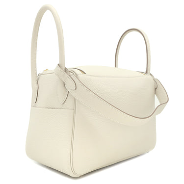 エルメス HERMES リンディ26 クレ トリヨンクレマンス 2WAYバッグ ゴールド金具 新品 未使用 白 新刻印