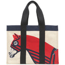 エルメス HERMES ロカバール ア シュヴァル ナチュラル×マリン×ルージュ×ブラック トワルアッシュ トートバッグ トワルH