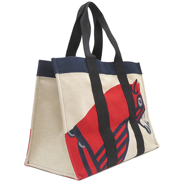 エルメス HERMES ロカバール ア シュヴァル ナチュラル×マリン×ルージュ×ブラック トワルアッシュ トートバッグ トワルH