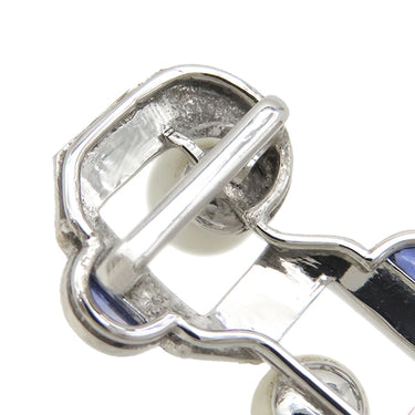 ノンブランド NON BRAND パール 帯どめ ホワイトゴールド K18WG パール 色石 ブローチ 帯留め 6P