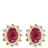 ノンブランド NON BRAND ルビー ホワイトサファイア ピアス イエローゴールド K18YG ルビー ホワイトサファイア ピアス 750 レッド 赤