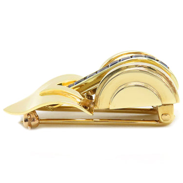 ティファニー Tiffany & Co イエローゴールド K14YG サファイア ブローチ 胸飾り 14K