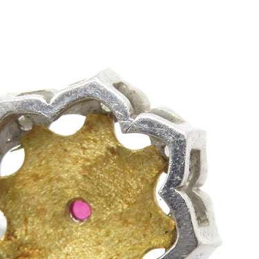 Kenji kiuchi 木内賢治 ルビー×ダイヤ  プラチナシルバー×イエローゴールド K18YG Pt900 ルビー ダイヤモンド ペンダントトップ 花モチーフ PT900×K18YG コンビ