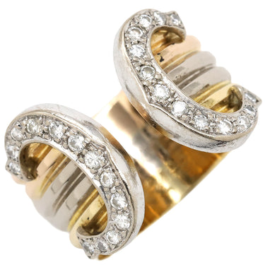 カルティエ Cartier 2C ドゥーブル LM CR47732100 3カラー K18YG K18WG K18PG ダイヤモンド #48(JP8) リング 指輪 750 8号