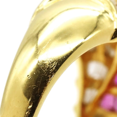 ノンブランド NON BRAND ルビー ダイヤリング イエローゴールド K18YG ルビー ダイヤモンド リング 指輪 レッド 赤 750 13号