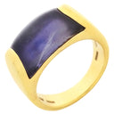 ブルガリ BVLGARI トロンケット イエローゴールド K18YG 色石 リング 指輪 紫 750 18金 8.5号